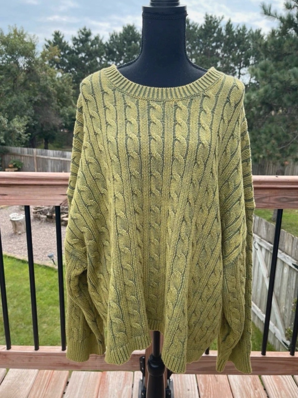 J Crew Cable Knit Sweater Size 3X NWT 100% Cotton Green